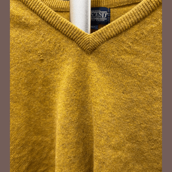 Lands’ End Lambswool Sweater | Mustard Yellow | Size XL | Vintage - Picture 3 of 5